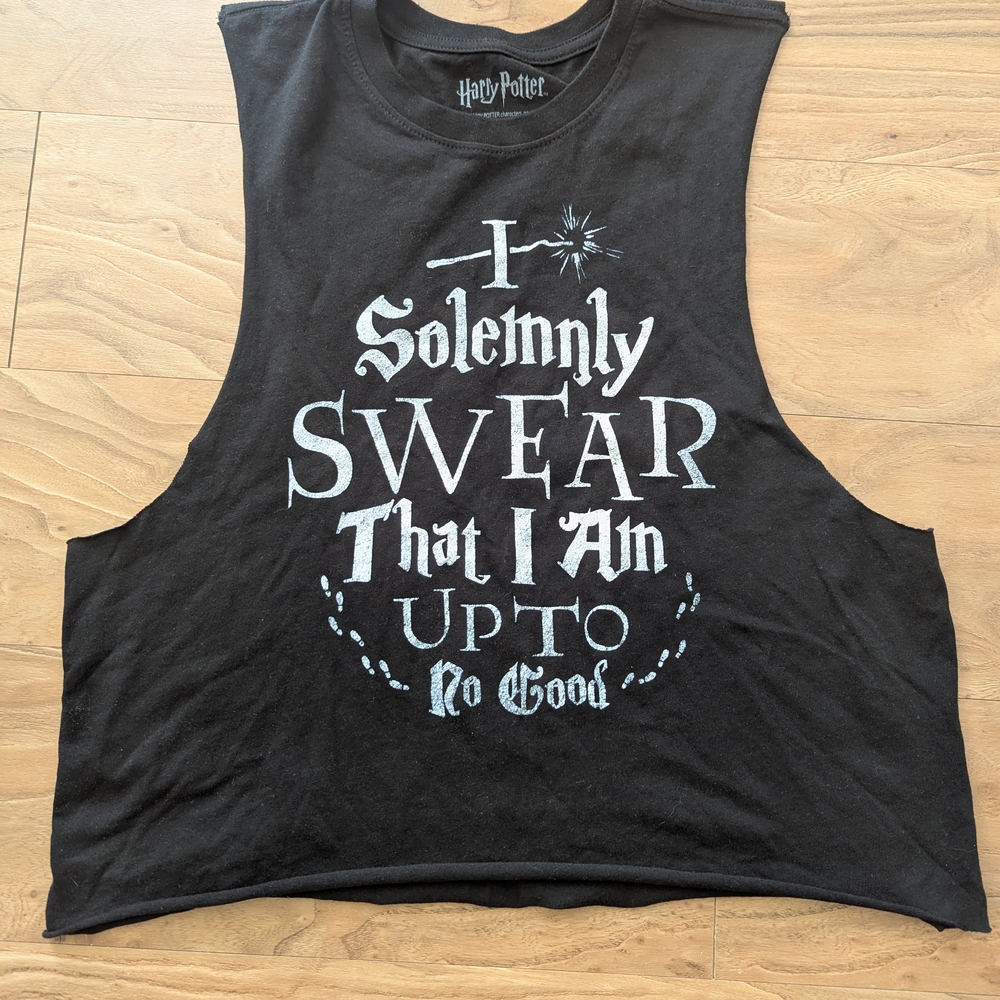 Harry Potter Black and White Cropped Sleeveless Top
